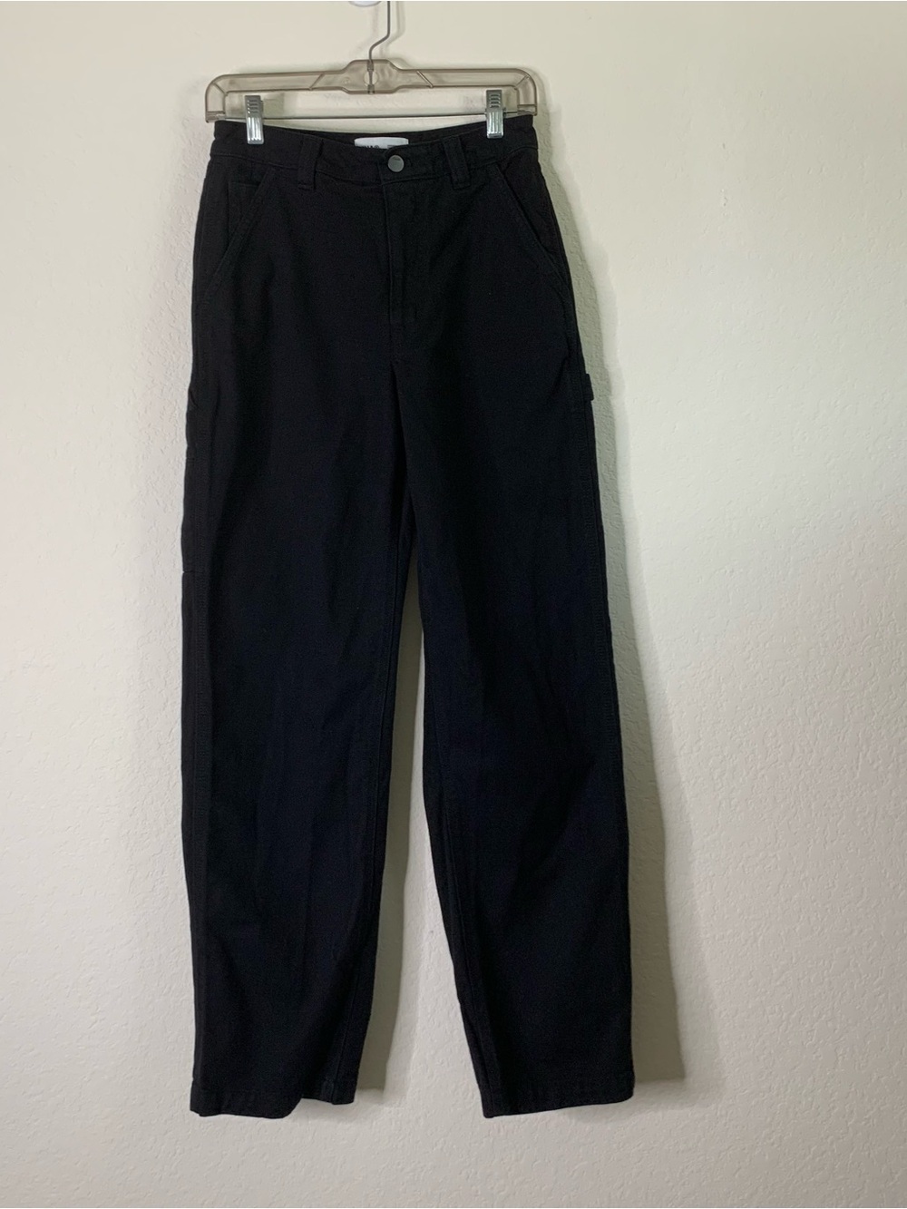 TNA womens black cotton carpenter Utility jeans pants 4